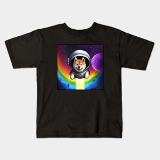 Rainbow Space Shiba Kids T-Shirt